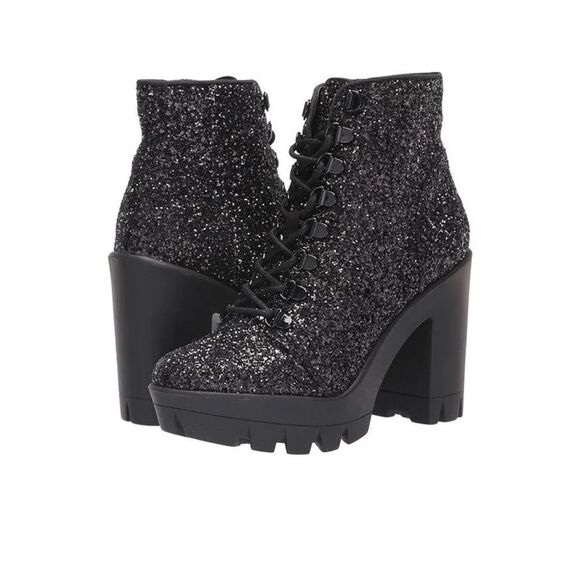 Jessica Simpson Mystah 2 Sparkle Ankle Boots Black 6.5 NEW - Picture 1 of 6
